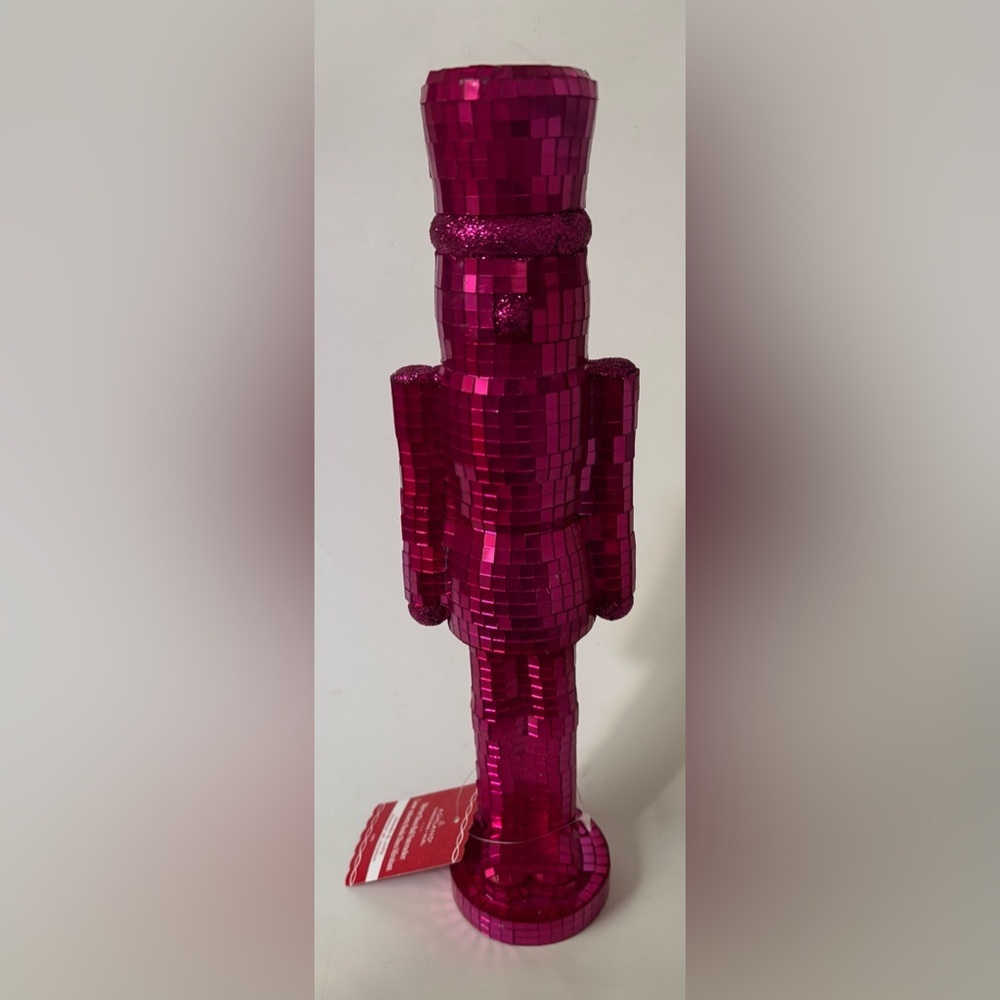 Ashland Christmas mirror disco ball nutcracker NWT NEW Xmas pink 13” - Picture 4 of 8